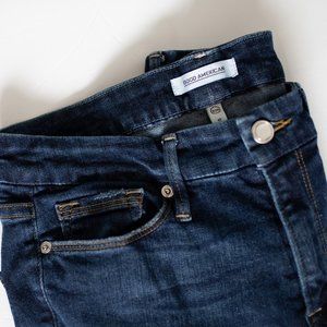 Good American Good Legs High Waist Skinny Jeans Distressed Dark Wash Size 28